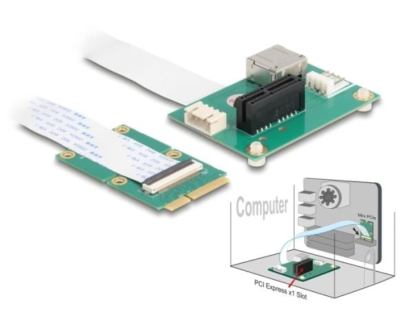 DeLOCK 64345, Mini PCI Express, PCIe, USB 2.0, Mies, Vihreä, Kiina, 1 kpl