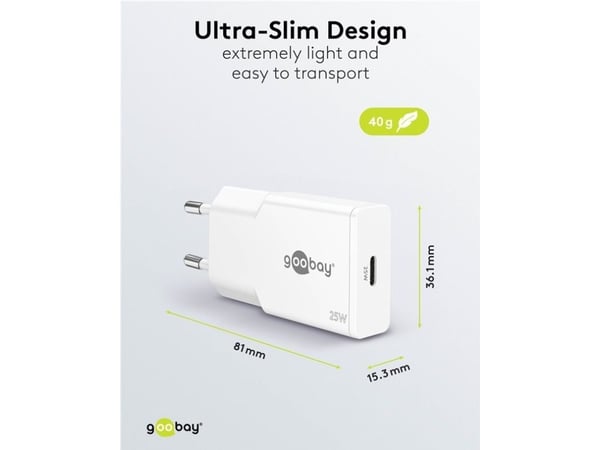 Goobay Slim, Sisätila, AC, 11 V, Valkoinen