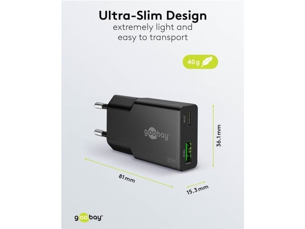 Goobay Dual, Sisätila, AC, 12 V, musta