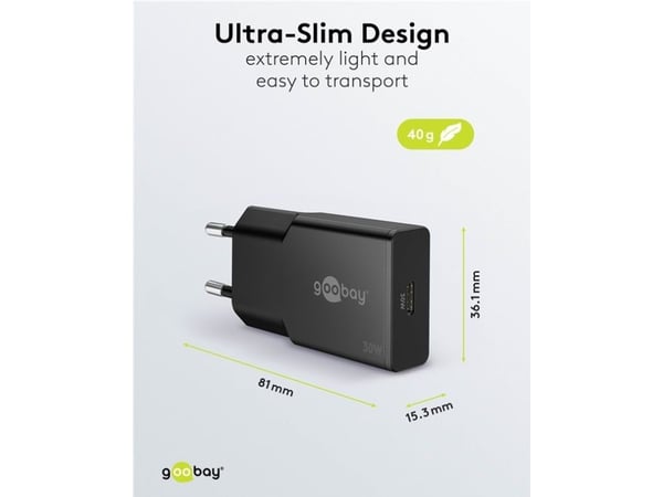 Goobay Slim, Sisätila, AC, 20 V, musta