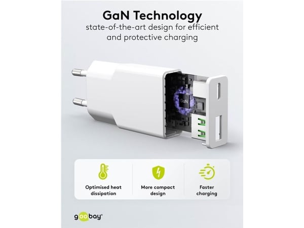 Goobay Dual, Innendørs, AC, 20 V, Hvit