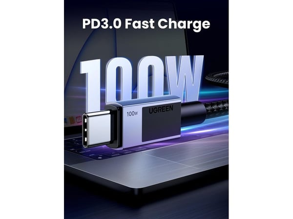 Ugreen 45063, 1 m, USB C, USB C, USB 2.0, 0,48 Gbit/s, Sort
