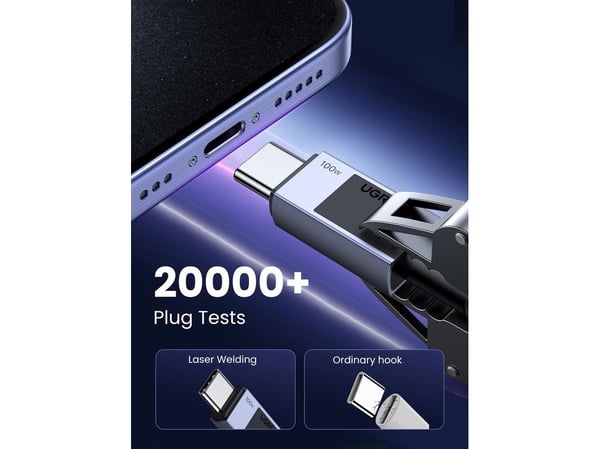 Ugreen 45063, 1 m, USB C, USB C, USB 2.0, 0,48 Gbit/s, Sort