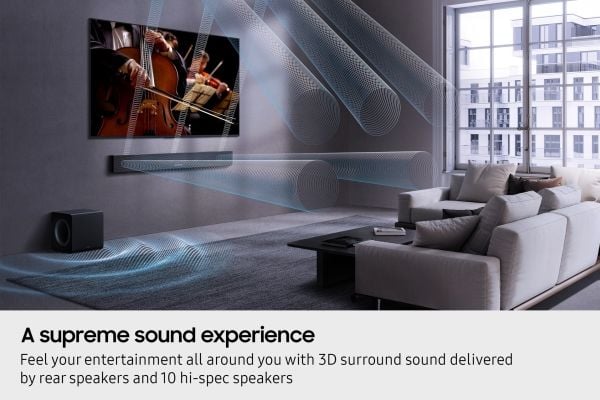 Samsung HW-QS750F - Q Series - Lydplankesystem - 5.1.2-kanal - trådløs - Bluetooth, Wi-Fi - titansvart