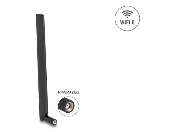 Delock - Antenne - dipol - Wi-Fi - 3 - 6 dBi - rundtstrålende - skruemontering