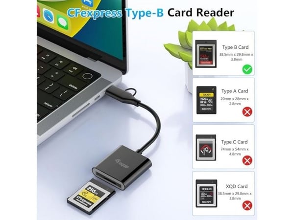Equip 245461, CFexpress 2.0 Type B, Sort, 10000 Mbit/s, USB 3.2 Gen 2 (3.1 Gen 2) Type-C, 38,6 mm, 11 mm