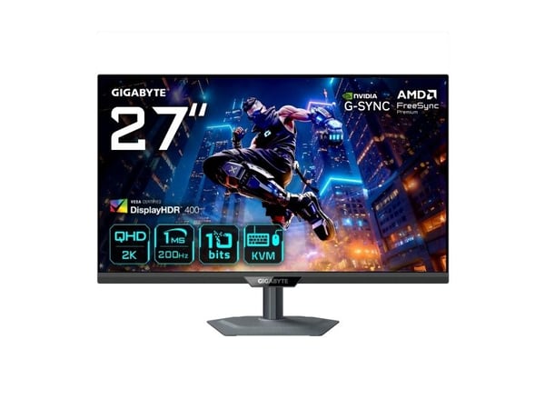 Gigabyte M27Q2 QD - LED-skärm - spel - 27" - 2560 x 1440 QHD @ 210 Hz - SS IPS - 350 cd/m² - 1000:1 - DisplayHDR 400 - 1 ms - HDMI, DisplayPort, USB-C