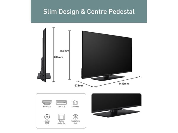 Panasonic TB-65W61AEZ, 165,1 cm (65"), 3840 x 2160 piksler, LED, Smart TV, Wi-Fi, Svart