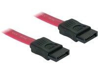 Delock - SATA-kabel - Serial ATA 150/300 - SATA (hunn) til SATA (hunn) - 70 cm - rett kontakt - rød