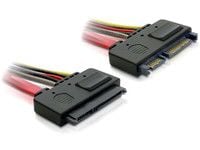 Delock - SATA-forlengelseskabel - Serial ATA 150/300 - SATA-kombo (hann) til SATA-kombo (hunn) - 50 cm