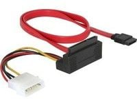 Delock SATA All-in-One cable - SATA-kabel - Serial ATA 150/300 - 4-pin intern strøm, SATA til SATA-kombo (hunn) - 50 cm - 90° kontakt
