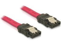 Delock - SATA-kabel - Serial ATA 150/300 - SATA (hunn) til SATA (hunn) - 50 cm - låst, rett kontakt - rød