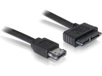 DeLOCK Cable eSATAp / Slimline SATA13pin, 0.5m, 0,5 m, eSATAp, Musta