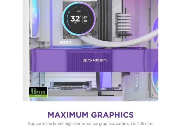NZXT H9 Flow RGB+, Midi Tower, PC, Valkoinen, ATX, EATX, mikro ATX, Mini-ITX, Verkko, SGCC, Karkaistu lasi, 16,5 cm