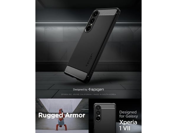 Spigen Rugged Armor, Omslag, Sony, Xperia 1 VII, 16,5 cm (6.5"), Svart
