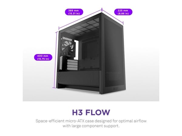 NZXT - - sidepanel med vindu - ingen strømforsyning - USB/lyd
