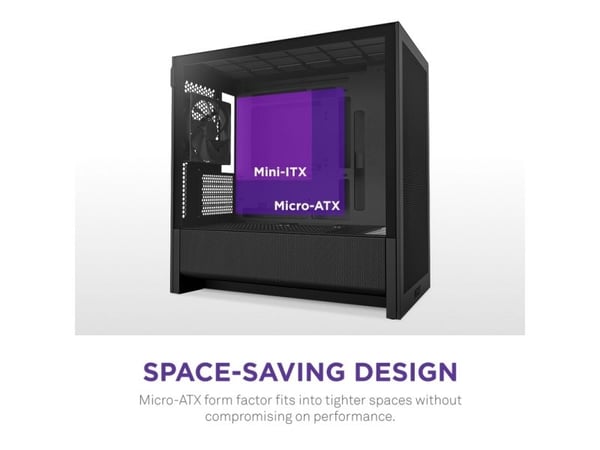 NZXT - - sidepanel med vindu - ingen strømforsyning - USB/lyd