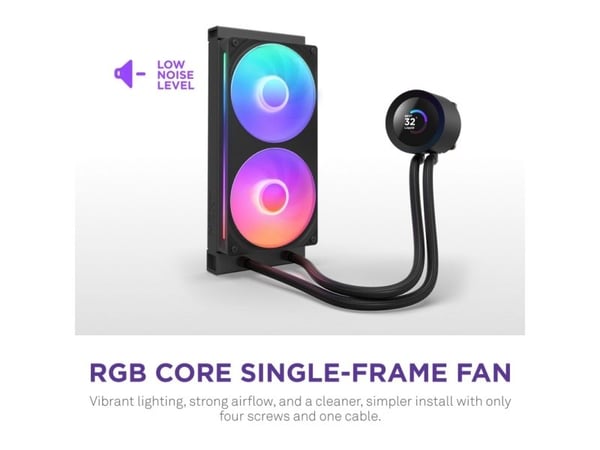 NZXT Kraken Plus RGB 240, Alt-i-ett væskekjøler, 12 cm, Sort