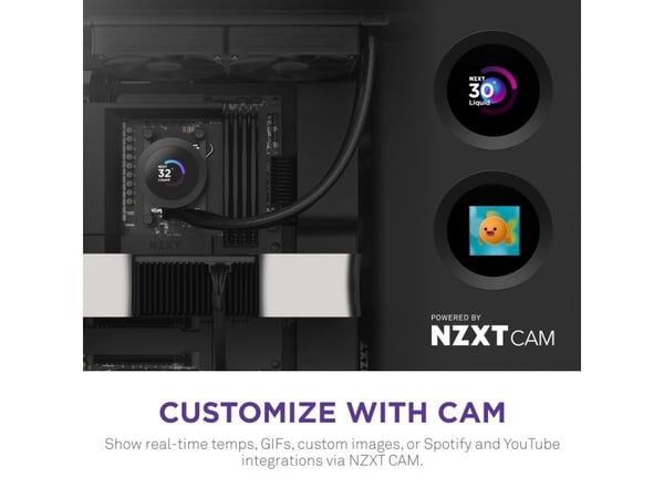 NZXT Kraken Plus 280, Alt-i-ett væskekjøler, 14 cm, Sort