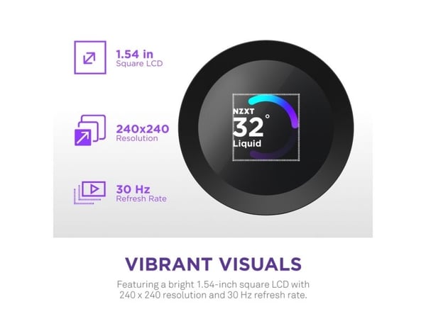 NZXT Kraken Plus 240, Alt-i-ett væskekjøler, 12 cm, Sort