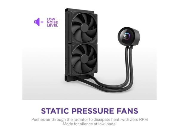 NZXT Kraken Plus 240, Alt-i-ett væskekjøler, 12 cm, Sort