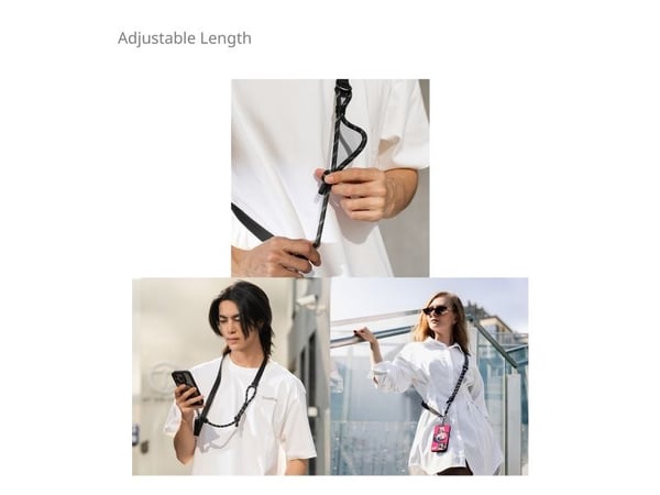 SmallRig 4989 FilMov Phone Shoulder Strap Black, Mobiltelefon, Ekte lær, Nylon, Rustfritt stål, Sort, Hekte, 140 cm, 115 cm