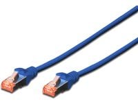DIGITUS - Koblingskabel - RJ-45 (hann) til RJ-45 (hann) - SFTP - CAT 6 - med støvel, halogenfri, uten hindringer - blå, RAL 5017