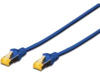 DIGITUS - Koblingskabel - RJ-45 (hann) til RJ-45 (hann) - SFTP - CAT 6a - med støvel, halogenfri, formstøpt, uten hindringer, flertrådet - blå, RAL...