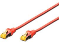 DIGITUS - Koblingskabel - RJ-45 (hann) til RJ-45 (hann) - SFTP - CAT 6a - med støvel, halogenfri, formstøpt, uten hindringer, flertrådet - rød, RAL...