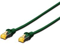DIGITUS - Koblingskabel - RJ-45 (hann) til RJ-45 (hann) - SFTP - CAT 6a - med støvel, halogenfri, uten hindringer - grønn
