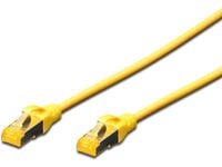 DIGITUS - Koblingskabel - RJ-45 (hann) til RJ-45 (hann) - SFTP - CAT 6a - med støvel, halogenfri, uten hindringer - gul