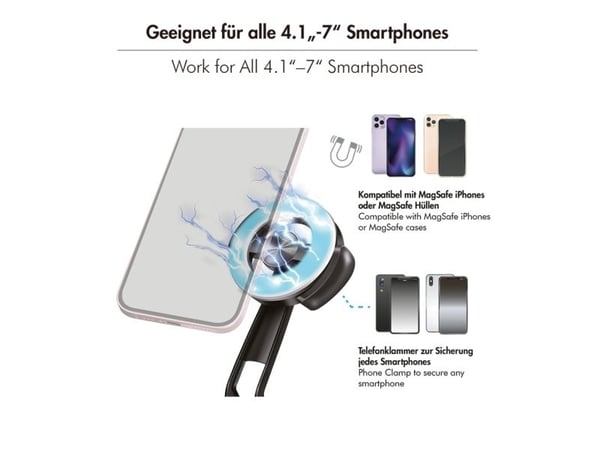LogiLink BT0069, Smarttelefon, Sort, Alle merker, Akrylonitril-butadien-styren (ABS), Aluminium, 300 kg, 360°