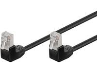 MicroConnect - Nätverkskabel - RJ-45 (hane) till RJ-45 (hane) - 3 m - UTP - CAT 5e - 90° anslutning - svart