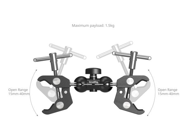 SmallRig 5331, Black, Aluminium, 20 mm, 91.8 mm, 178 mm, 380.3 g