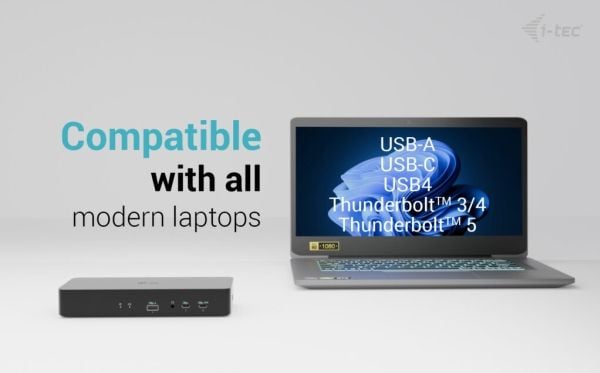 i-Tec - Dokkingstasjon - USB-C / USB4 / Thunderbolt 3 / Thunderbolt 4 / Thunderbolt 5 /USB-A - 2 x HDMI, 2 x DP - 1GbE - 135 watt - Europa