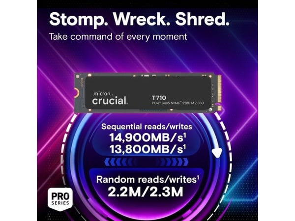 Crucial T710 1 TB SSD PCIe Gen5 NVME M.2 2280