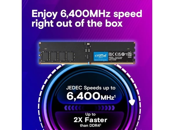 Crucial 32GB DDR5-6400 CUDIMM -muistikortti