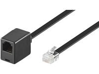 MicroConnect Modular Straight - Telefonkabel - RJ-12 (hann) til RJ-12 (hunn) - 3 m - svart