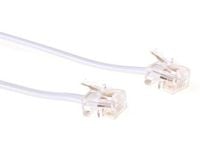 MicroConnect - Telefonkabel - RJ-11 (hann) til RJ-11 (hann) - 1 m - hvit