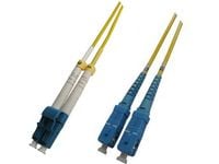 MicroConnect - Nätverkskabel - LC/UPC enkelläge (hane) till SC/UPC enkelläge (hane) - 0.5 m - fiberoptisk - 9 / 125 mikrometer - OS1 - gul