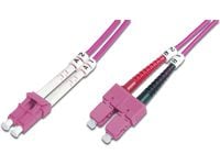 DIGITUS Professional - Koblingskabel - SC flermodus (hann) til LC multimodus (hann) - 10 m - 10 m - fiberoptisk - dupleks - 50 / 125 mikroner - OM4...