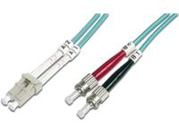DIGITUS - Koblingskabel - LC multimodus (hann) til ST flermodus (hann) - 2 m - fiberoptisk - 50 / 125 mikroner - OM3 - med støvel, halogenfri - akv...
