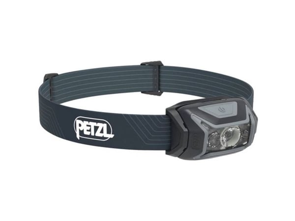 Petzl ACTIK, Taskulamppu otsanauhalla, Harmaa, Painikkeet, IPX4, 1 lamppua, 2 lm
