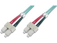 DIGITUS Professional - Koblingskabel - SC flermodus (hann) til SC flermodus (hann) - 2 m - fiberoptisk - dupleks - 50 / 125 mikroner - OM3 - haloge...
