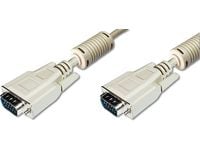 DIGITUS - VGA-kabel - HD-15 (VGA) (hann) til HD-15 (VGA) (hann) - 3 m - formstøpt - beige