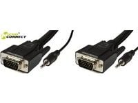 MicroConnect - VGA-kabel - HD-15 (VGA), minijakk (hann) til HD-15 (VGA), minijakk (hann) - 3 m - tommelskruer