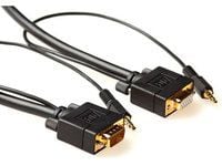 MicroConnect - VGA / lydforlengelseskabel - HD-15 (VGA), minijakk (hann) til HD-15 (VGA), minijakk - 5 m - tommelskruer