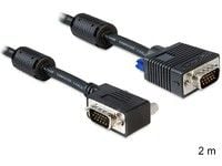Delock - VGA-kabel - HD-15 (VGA) (hann) til HD-15 (VGA) (hann) - 2 m - 90° kontakt