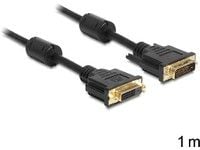 Delock - DVI-kabel - DVI-D (hunn) til DVI-D (hann) - 1 m - svart