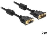 Delock - DVI-kabel - DVI-D (hunn) til DVI-D (hann) - 2 m - svart